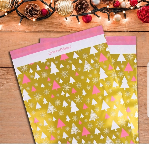 25 14.5x19" XL INSPIRED thick POLY MAILERS Pink Winter… - Picture 2 of 9